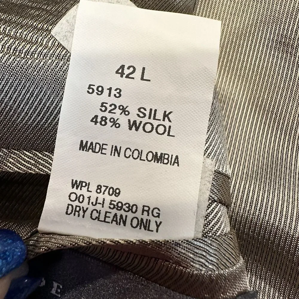 Oscar de la Renta Men's Plaid Silk Wool Sport Coat‎ Suit Jacket Blazer 42L